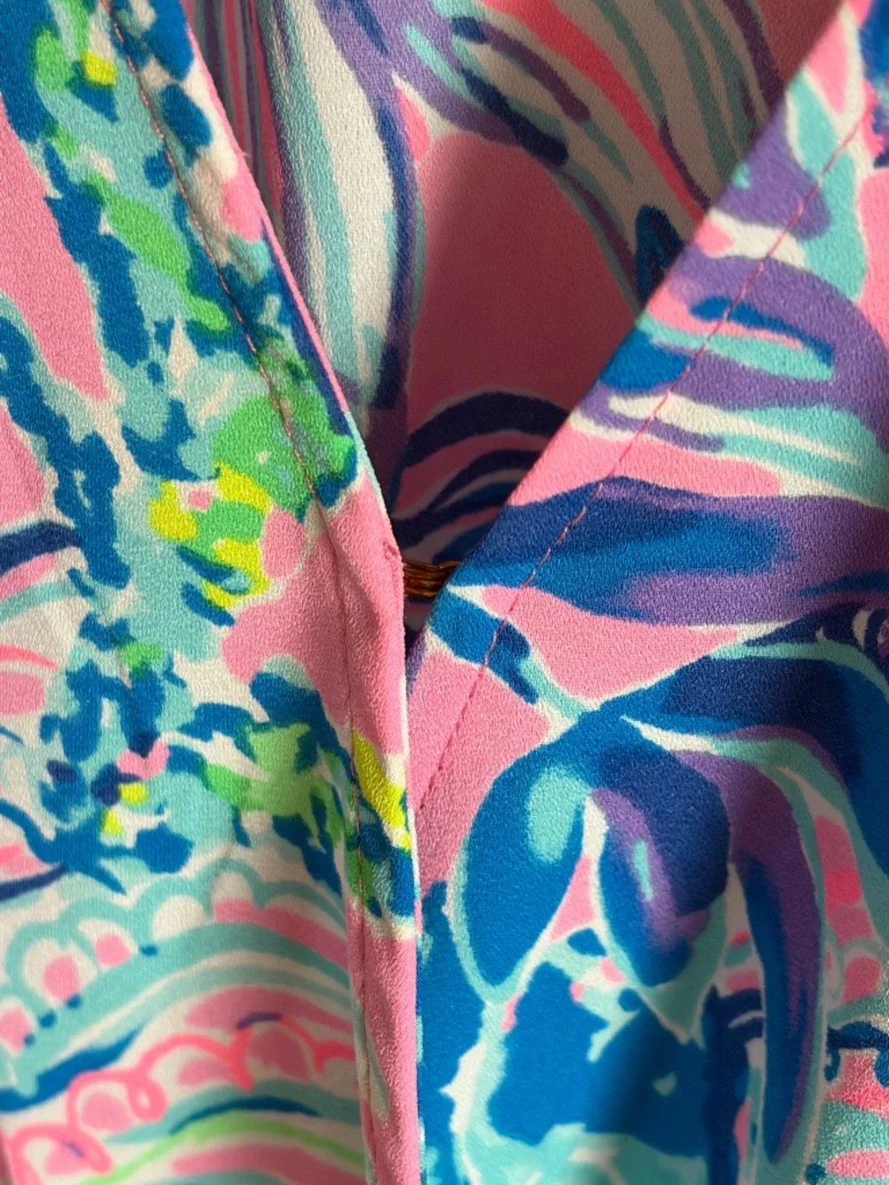 Lilly Pulitzer Pink & Blue Abstract Floral Top - Picture 5 of 7
